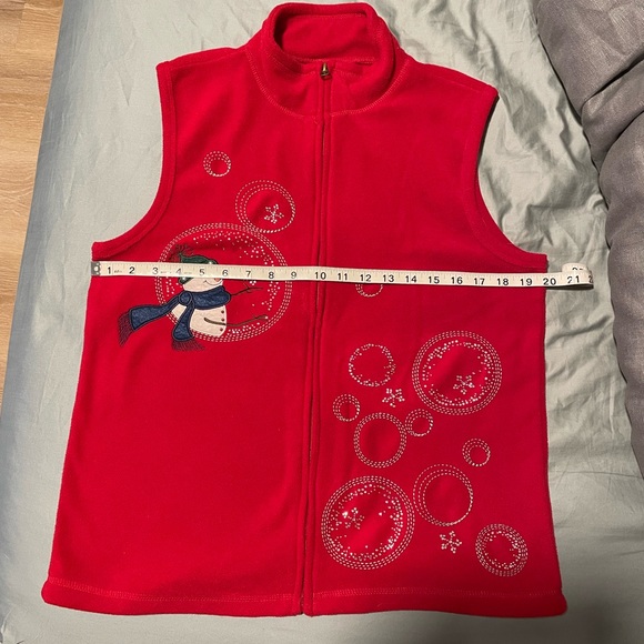 Authentic Vintage Ugly Tacky Christmas Sweater Vest Size Small Fleece - Picture 2 of 3